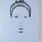 Schulprojekt "Selbstporträt"-  Bleistiftzeichnung/Collage