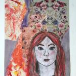 Schulprojekt 2019 "Selfi" - Pastell/ Kohle/Collage