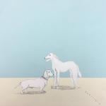 Charlott Grundmann 10, "Begegnung", 2020, Bleistift/Collage